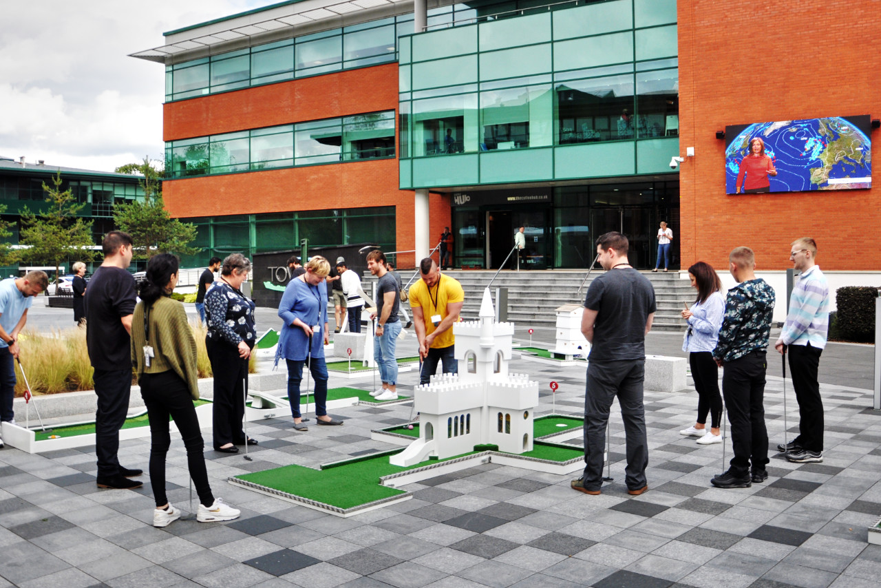 Corporate Entertainment Mobile Crazy Golf at Exchange Quay Manchester